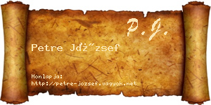 Petre József névjegykártya