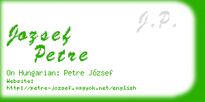 jozsef petre business card